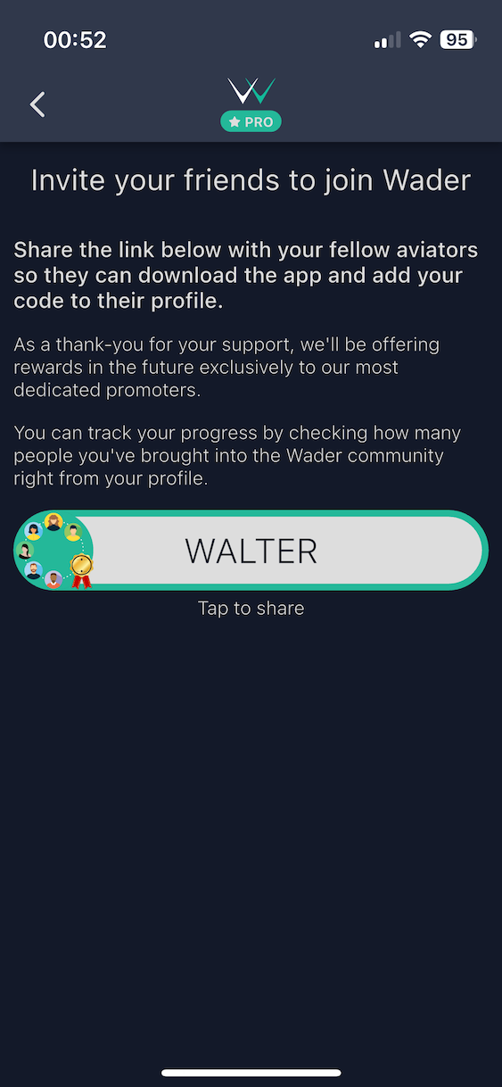 Invite a Friend screen